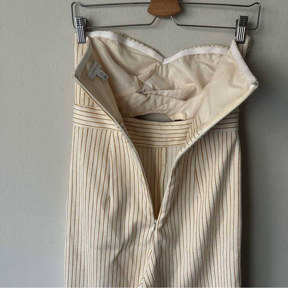TOPSHOP Twist Bandeau Jumpsuit In Yellow Multi Size 6 - Picture 12 of 12